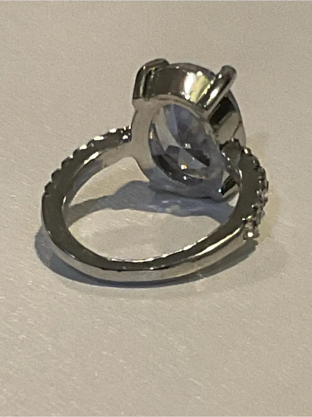 Classic Oval White Crystal Solitaire Ring - Women's Jewelry
